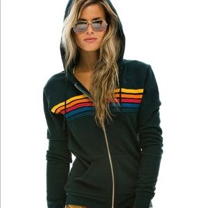 Charcoal Aviator Nation 5-Stripe Hoodie - S